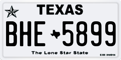 TX license plate BHE5899