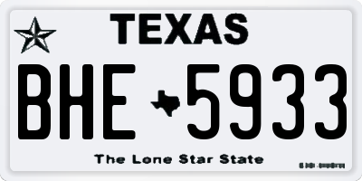 TX license plate BHE5933