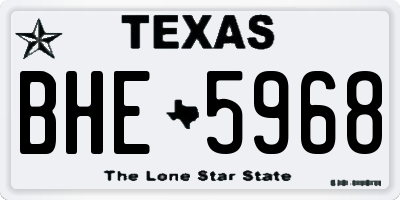 TX license plate BHE5968