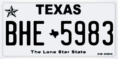 TX license plate BHE5983