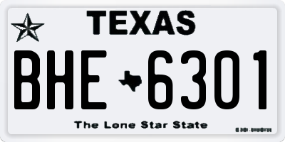 TX license plate BHE6301