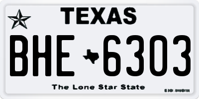 TX license plate BHE6303