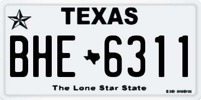 TX license plate BHE6311