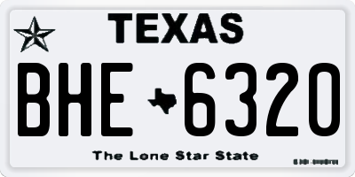 TX license plate BHE6320
