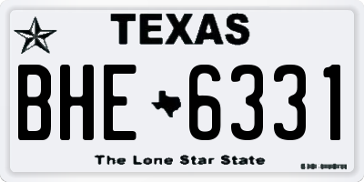 TX license plate BHE6331
