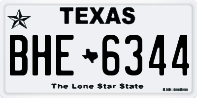 TX license plate BHE6344