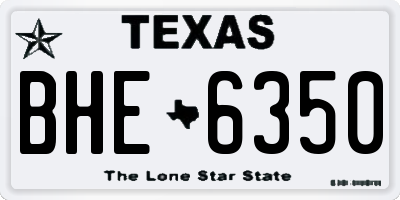 TX license plate BHE6350