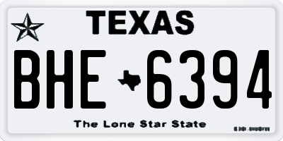 TX license plate BHE6394