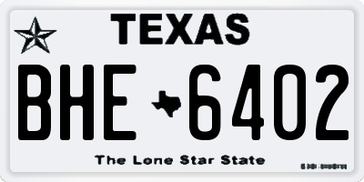 TX license plate BHE6402