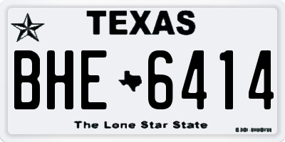 TX license plate BHE6414
