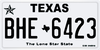 TX license plate BHE6423