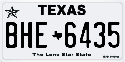 TX license plate BHE6435