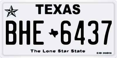 TX license plate BHE6437