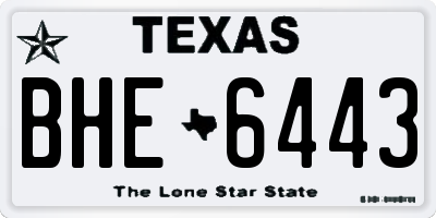 TX license plate BHE6443