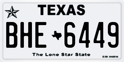 TX license plate BHE6449