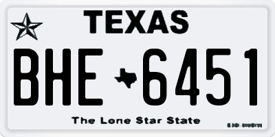 TX license plate BHE6451
