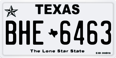 TX license plate BHE6463