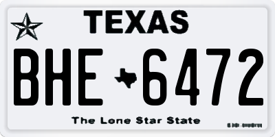 TX license plate BHE6472