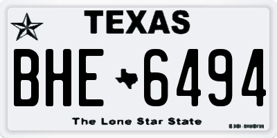 TX license plate BHE6494
