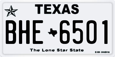 TX license plate BHE6501