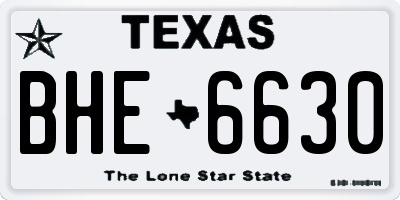 TX license plate BHE6630