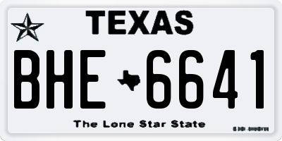 TX license plate BHE6641