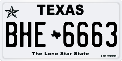 TX license plate BHE6663