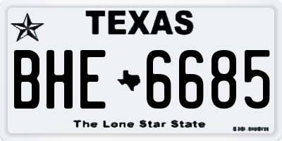 TX license plate BHE6685