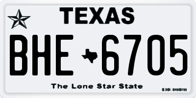 TX license plate BHE6705