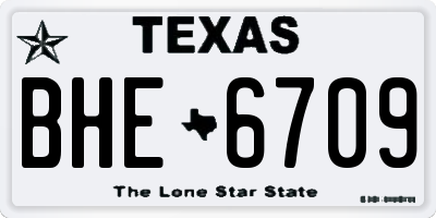 TX license plate BHE6709