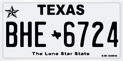 TX license plate BHE6724