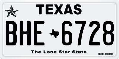 TX license plate BHE6728