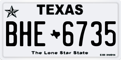 TX license plate BHE6735