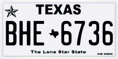 TX license plate BHE6736