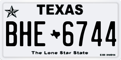 TX license plate BHE6744