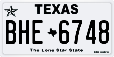 TX license plate BHE6748