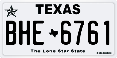 TX license plate BHE6761