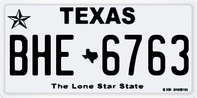 TX license plate BHE6763