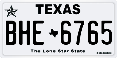 TX license plate BHE6765