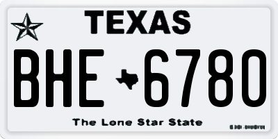 TX license plate BHE6780