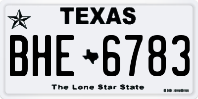 TX license plate BHE6783