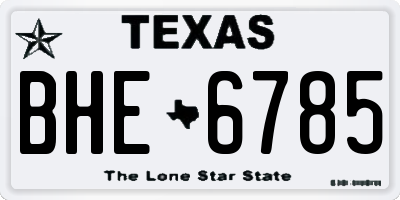 TX license plate BHE6785