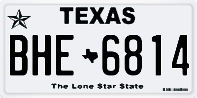 TX license plate BHE6814