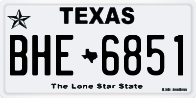 TX license plate BHE6851