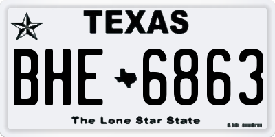 TX license plate BHE6863