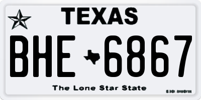TX license plate BHE6867