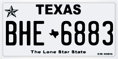TX license plate BHE6883