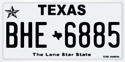 TX license plate BHE6885