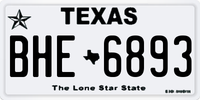 TX license plate BHE6893