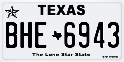 TX license plate BHE6943